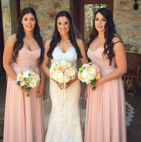 Kelsey Plum, on the left, was a bride's maid at her sister's wedding